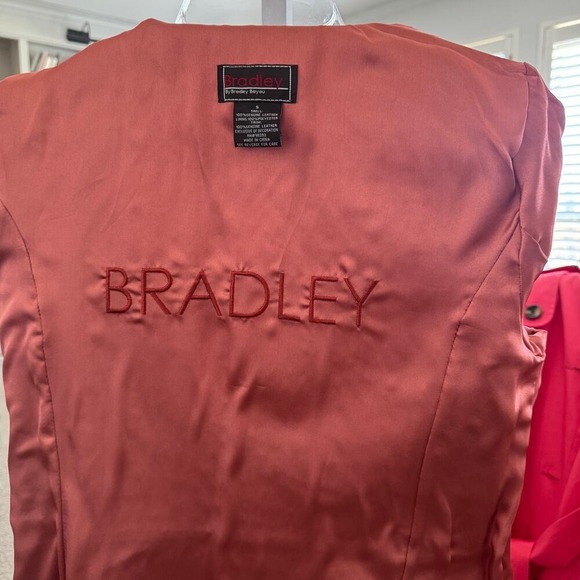 Vintage Leather Blazer Jacket Textured Size S Bradley Bayou Coral Pink - Picture 9 of 9